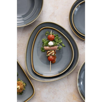 Olympia Kiln Ocean Tri Plate - 165mm 6 1/2" (6 Pack) • PAS-GP341