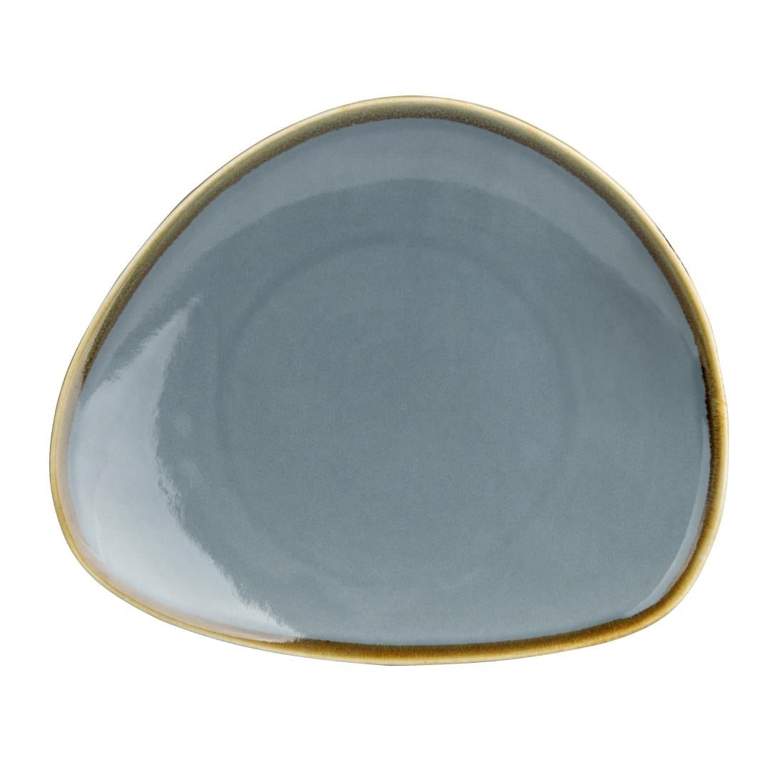 Olympia Kiln Triangular Plate Ocean 230mm (6 Pack) (Pack of 6) • PAS-GP342