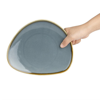 Olympia Kiln Triangular Plate Ocean 230mm (6 Pack) (Pack of 6) • PAS-GP342