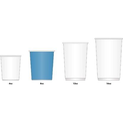 Fiesta Recyclable Takeaway Coffee Cups Single Wall Turquoise 225ml (Pack of 50) • PAS-GP400