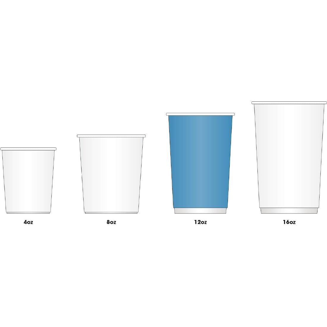 Fiesta Recyclable Takeaway Coffee Cups Single Wall Turquoise 340ml (Pack of 50) • PAS-GP401