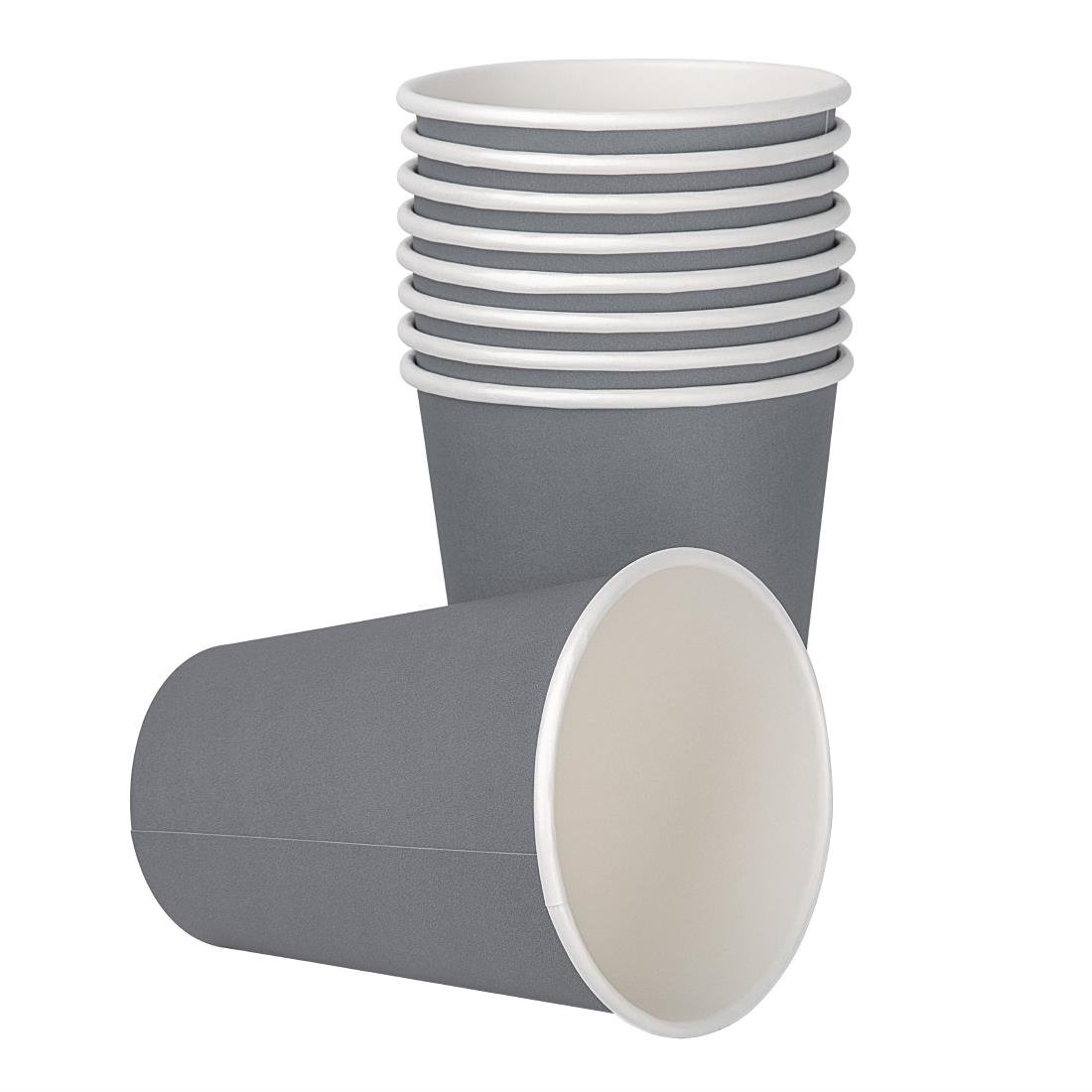 Fiesta Recyclable Takeaway Coffee Cups Single Wall Charcoal 340ml (Pack of 1000) • PAS-GP416