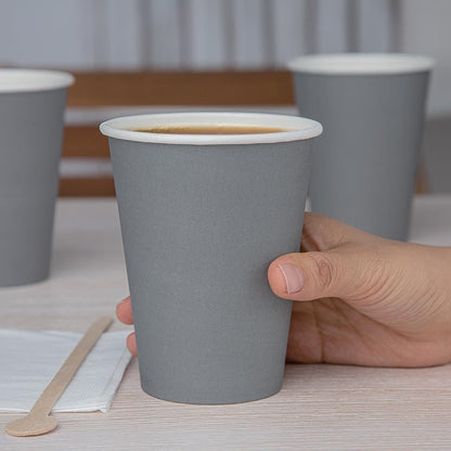 Fiesta Recyclable Takeaway Coffee Cups Single Wall Charcoal 340ml (Pack of 1000) • PAS-GP416