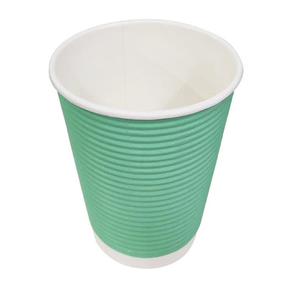 Fiesta Recyclable Takeaway Coffee Cups Ripple Wall Turquoise 225ml (Pack of 500) • PAS-GP421