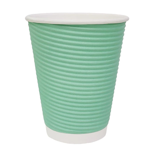 Fiesta Recyclable Hot Cup Ripple Wall Aqua 225ml (500 Pack) (Pack of 500) • PAS-GP421