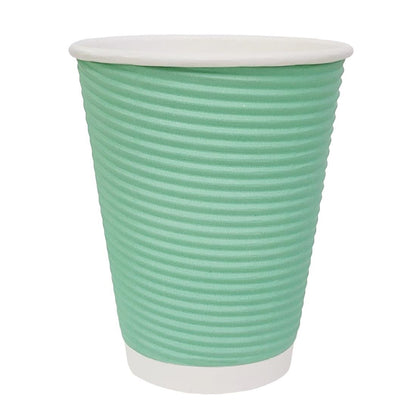 Fiesta Recyclable Takeaway Coffee Cups Ripple Wall Turquoise 225ml (Pack of 500) • PAS-GP421