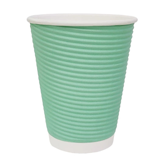 Fiesta Recyclable Takeaway Coffee Cups Ripple Wall Turquoise 225ml (Pack of 500) • PAS-GP421