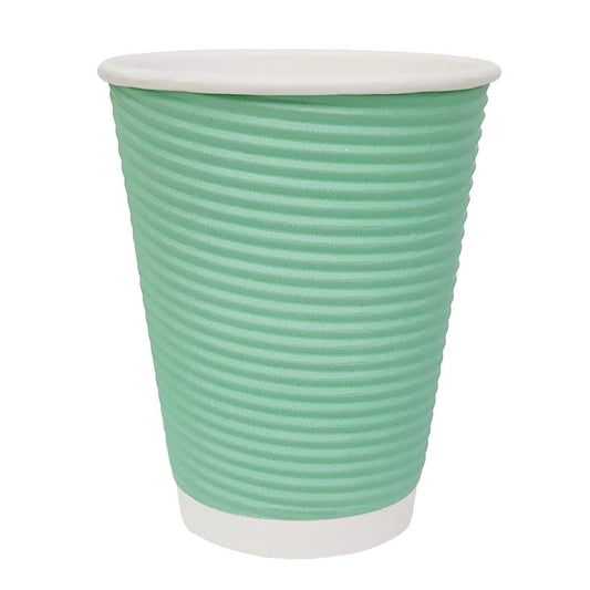 Fiesta Recyclable Hot Cup Ripple Wall Aqua 340ml (500 Pack) (Pack of 500) • PAS-GP422
