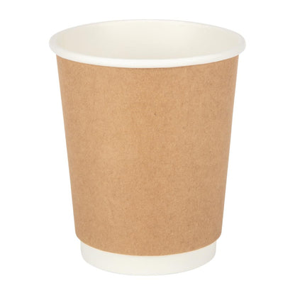 Fiesta Recyclable Takeaway Coffee Cups Double Wall Kraft 225ml (Pack of 25) • PAS-GP436