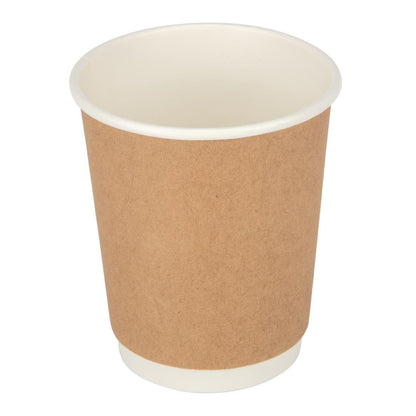 Fiesta Recyclable Takeaway Coffee Cups Double Wall Kraft 225ml (Pack of 500) • PAS-GP439