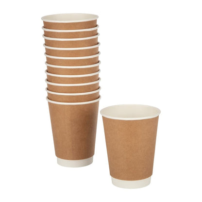 Fiesta Recyclable Takeaway Coffee Cups Double Wall Kraft 340ml (Pack of 500) • PAS-GP440