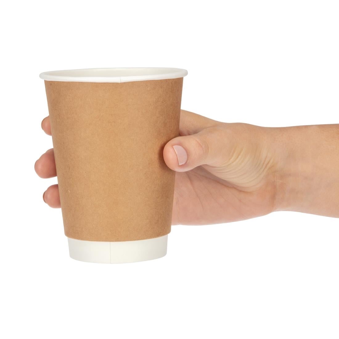 Fiesta Recyclable Hot Cup Double Wall Kraft 340ml (500 Pack) (Pack of 500) • PAS-GP440