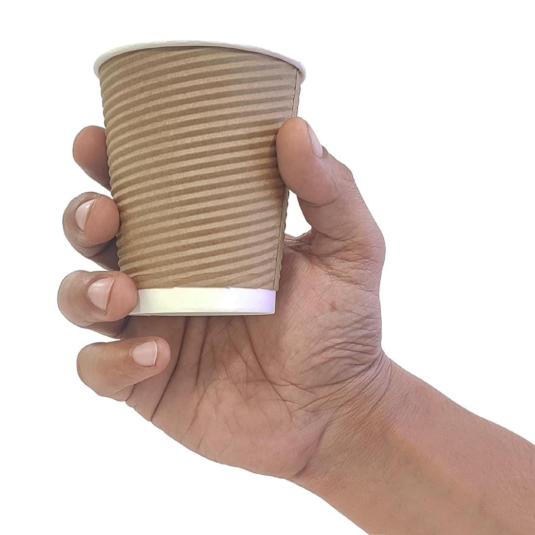 Fiesta Recyclable Hot Cup Ripple Wall Kraft 225ml (500 Pack) (Pack Quantity: 500) • PAS-GP442