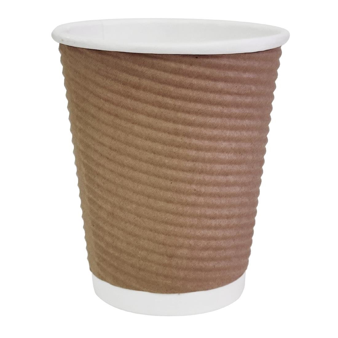 Fiesta Recyclable Takeaway Coffee Cups Ripple Wall Kraft 225ml (Pack of 25) • PAS-GP443