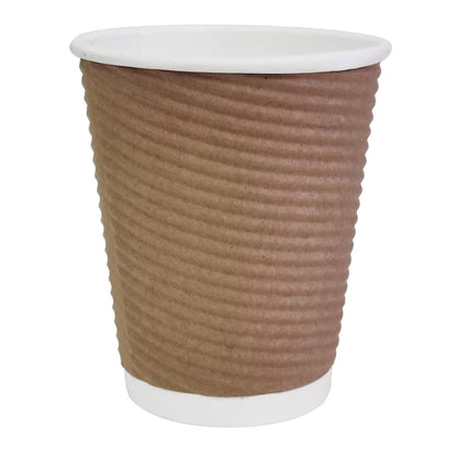 Fiesta Recyclable Hot Cup Ripple Wall Kraft 225ml (500 Pack) (Pack Quantity: 500) • PAS-GP442