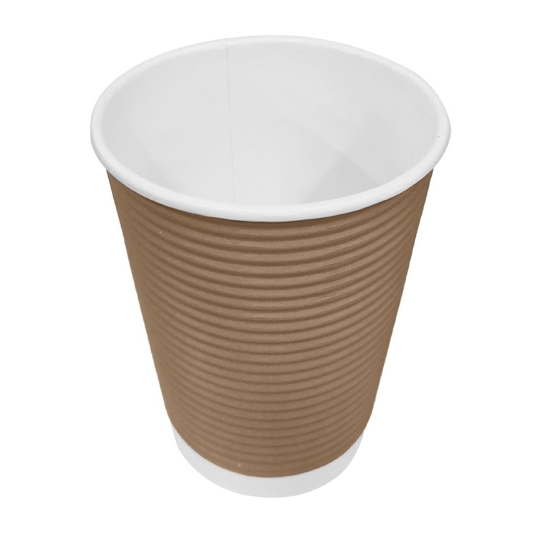 Fiesta Recyclable Takeaway Coffee Cups Ripple Wall Kraft 225ml (Pack of 500) • PAS-GP442