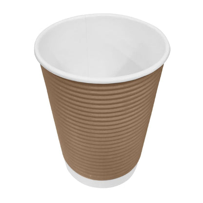Fiesta Recyclable Hot Cup Ripple Wall Kraft 225ml (500 Pack) (Pack Quantity: 500) • PAS-GP442