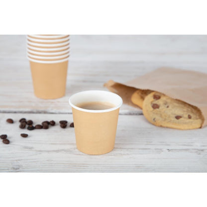 Fiesta Recyclable Espresso Takeaway Cups Kraft 114ml (Pack of 50) • PAS-GP446