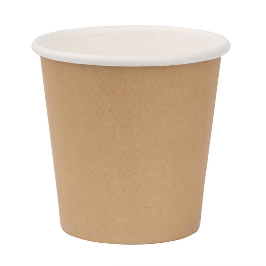 Fiesta Recyclable Hot Cup Single Wall Kraft 114ml (1000 Pack) (Pack of 1000) • PAS-GP447