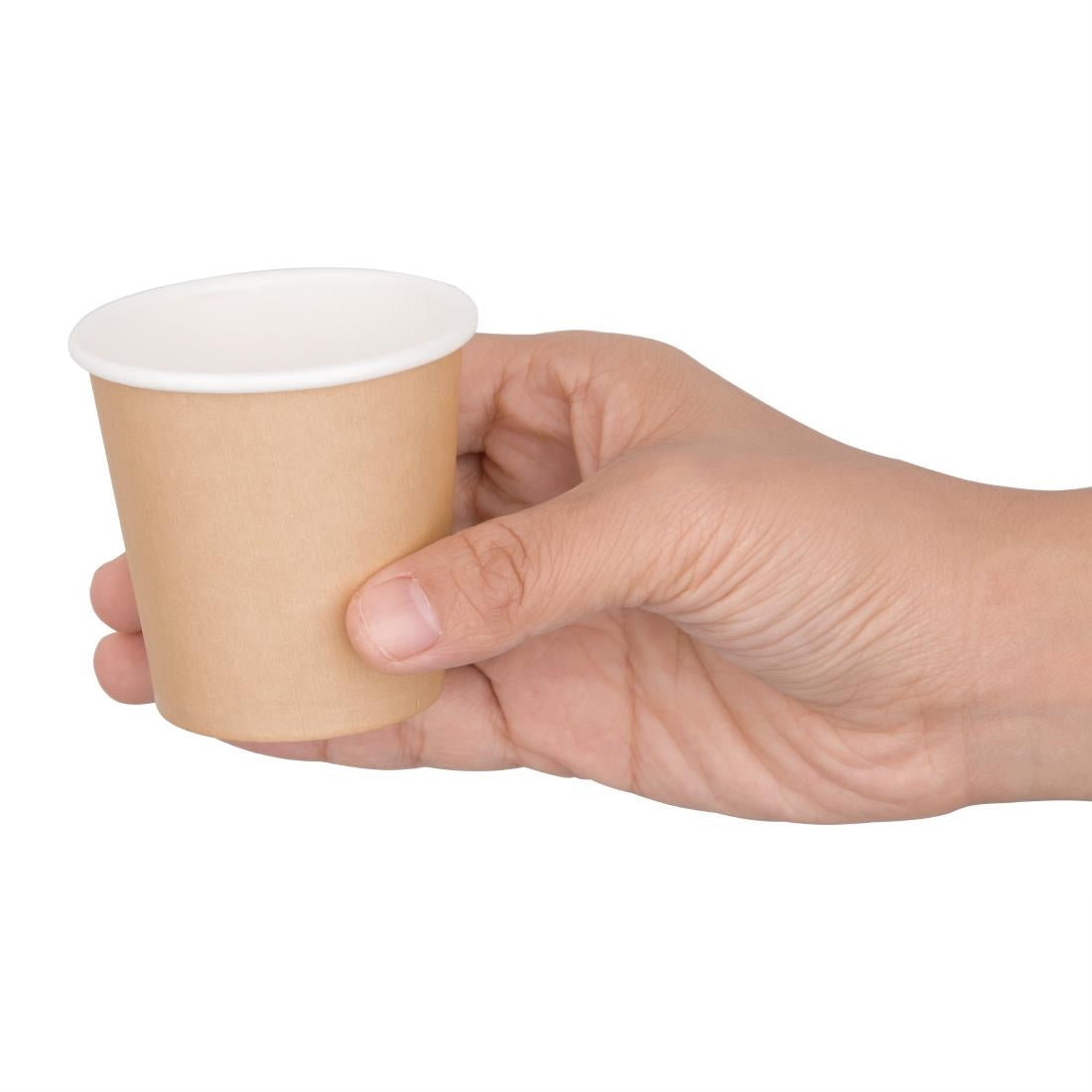 Fiesta Recyclable Hot Cup Single Wall Kraft 114ml (1000 Pack) (Pack of 1000) • PAS-GP447