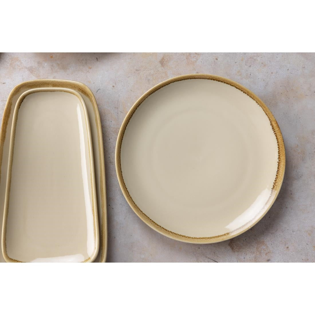 Olympia Kiln Round Plate Sandstone 280mm (4 Pack) (Pack of 4) • PAS-GP462