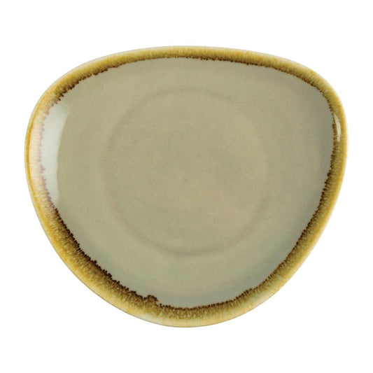 Olympia Kiln Moss Tri Plate - 165mm 6 1/2" (6 Pack) • PAS-GP472