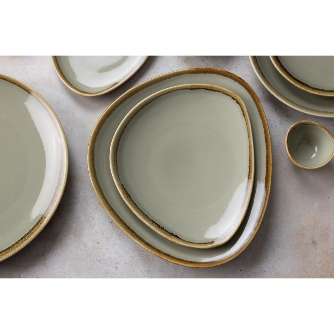 Olympia Kiln Moss Tri Plate - 280mm 11" (4 Pack) • PAS-GP474