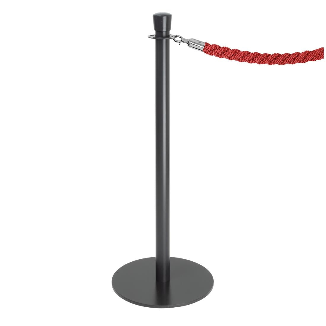 Bolero Flat Base Barrier Posts Black (2 Pack) (Height: 960mm | Pack Quantity: 2) • PAS-GP638