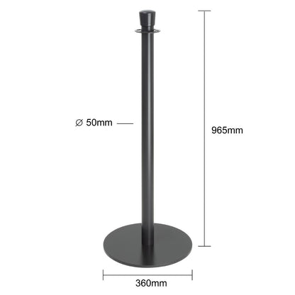 Bolero Flat Base Barrier Posts Black (2 Pack) (Height: 960mm | Pack Quantity: 2) • PAS-GP638
