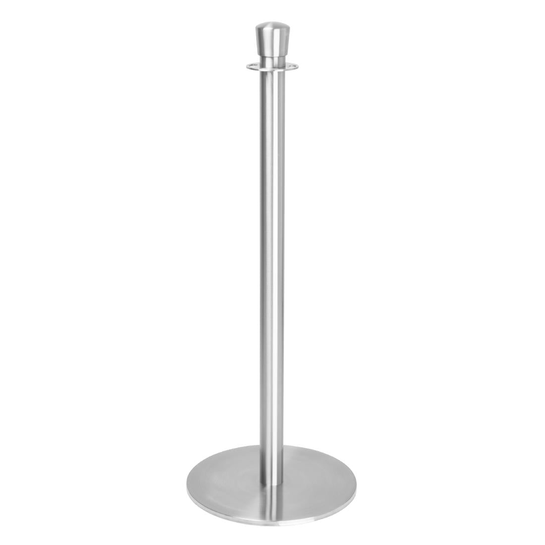 Bolero Flat Base Barrier Posts Brushed Stainless Steel (2 pack) (Height: 960mm | Pack Quantity: 2) • PAS-GP639