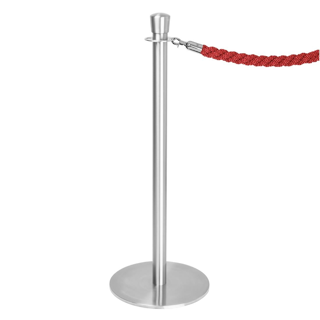 Bolero Flat Base Barrier Posts Brushed Stainless Steel (2 pack) (Height: 960mm | Pack Quantity: 2) • PAS-GP639
