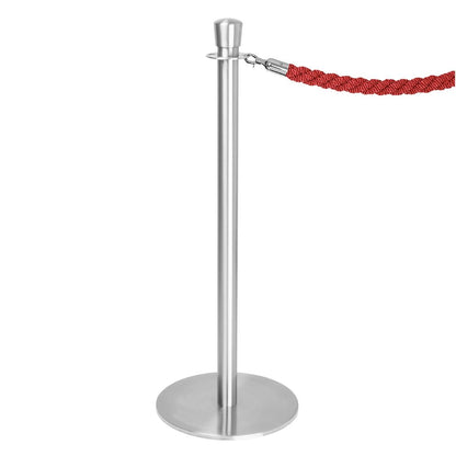 Bolero Flat Base Barrier Posts Brushed Stainless Steel (2 pack) (Height: 960mm | Pack Quantity: 2) • PAS-GP639