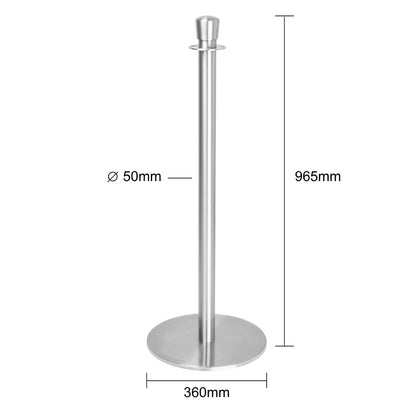 Bolero Flat Base Barrier Posts Brushed Stainless Steel (2 pack) (Height: 960mm | Pack Quantity: 2) • PAS-GP639