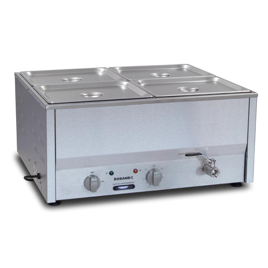 Roband Counter Top Bain-Marie c/w 4 x 1/2 size 100mm pan & Lid • PAS-GP892