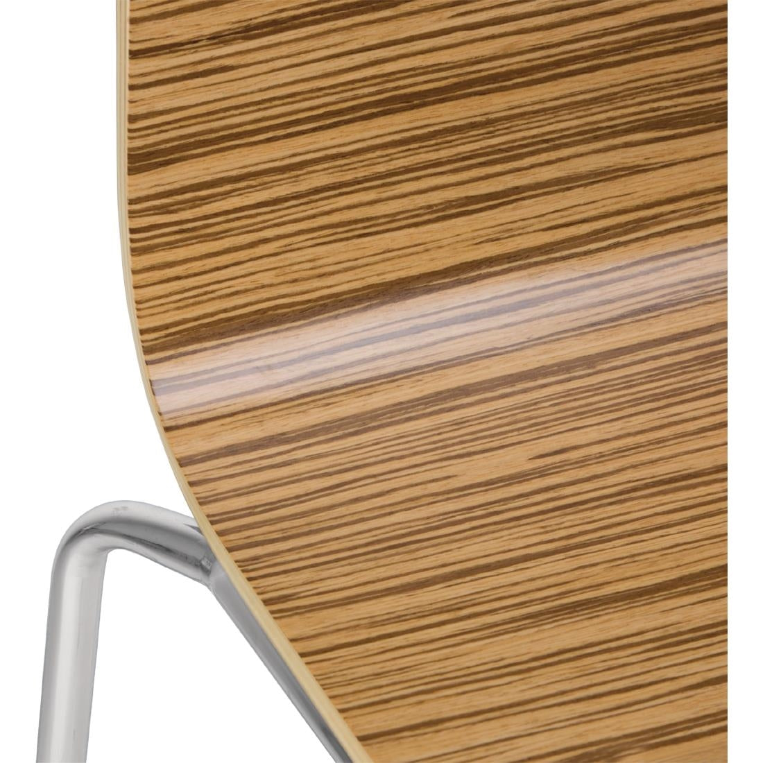 Bolero Square Back Side Chair Zebrano (4 Pack) • PAS-GR344