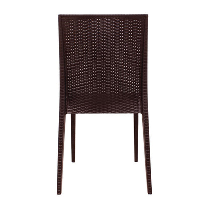 Bolero PP Rattan Bistro Side Chairs Brown (4 Pack) • PAS-GR361
