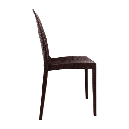 Bolero PP Rattan Bistro Side Chairs Brown (4 Pack) • PAS-GR361