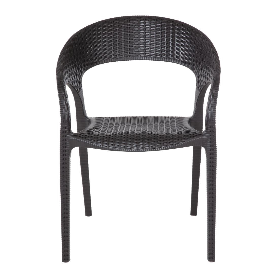 Bolero PP Rattan Wraparound Armchairs (4 Pack) • PAS-GR363