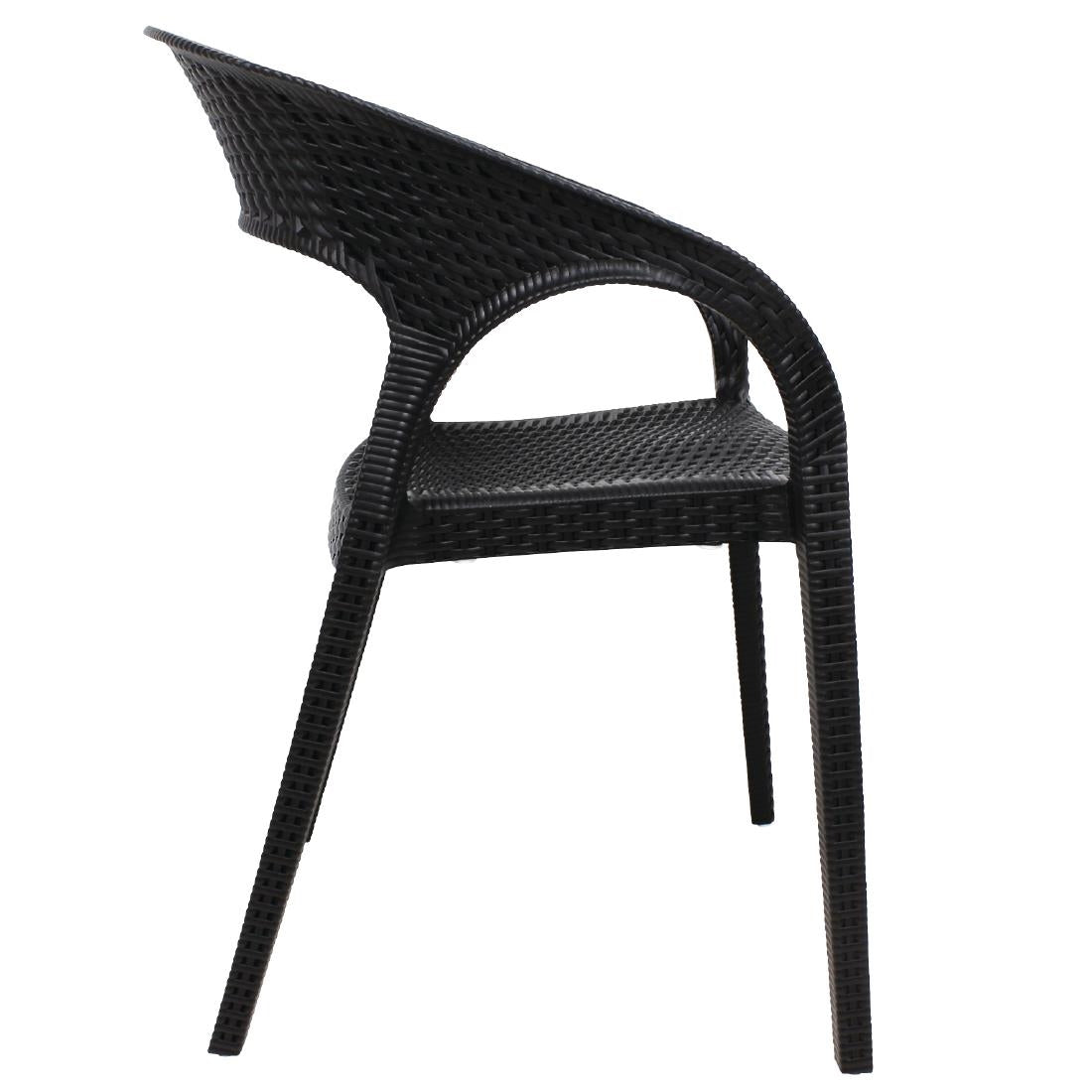 Bolero PP Rattan Wraparound Armchairs (4 Pack) • PAS-GR363