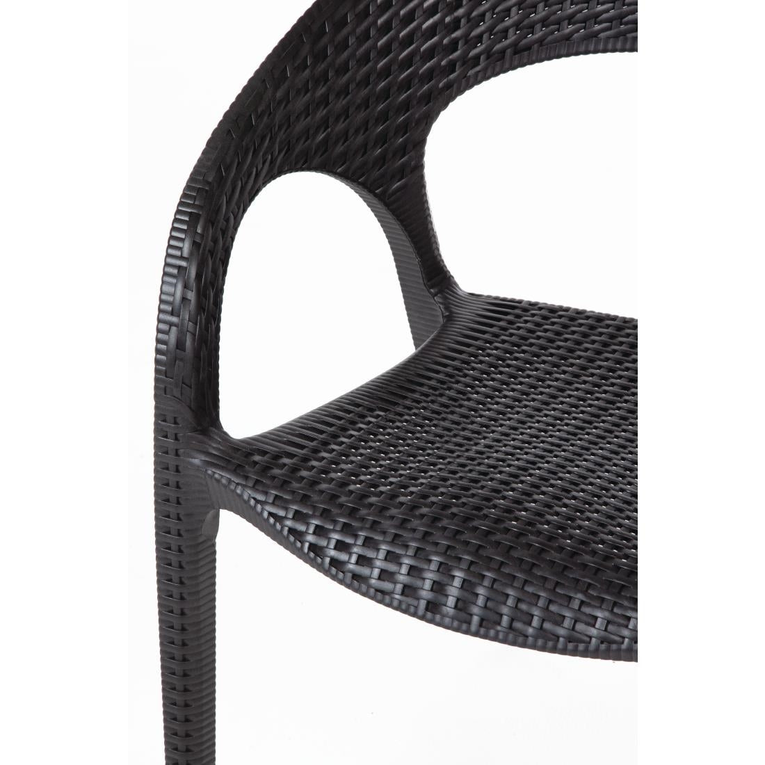 Bolero PP Rattan Wraparound Armchairs (4 Pack) • PAS-GR363
