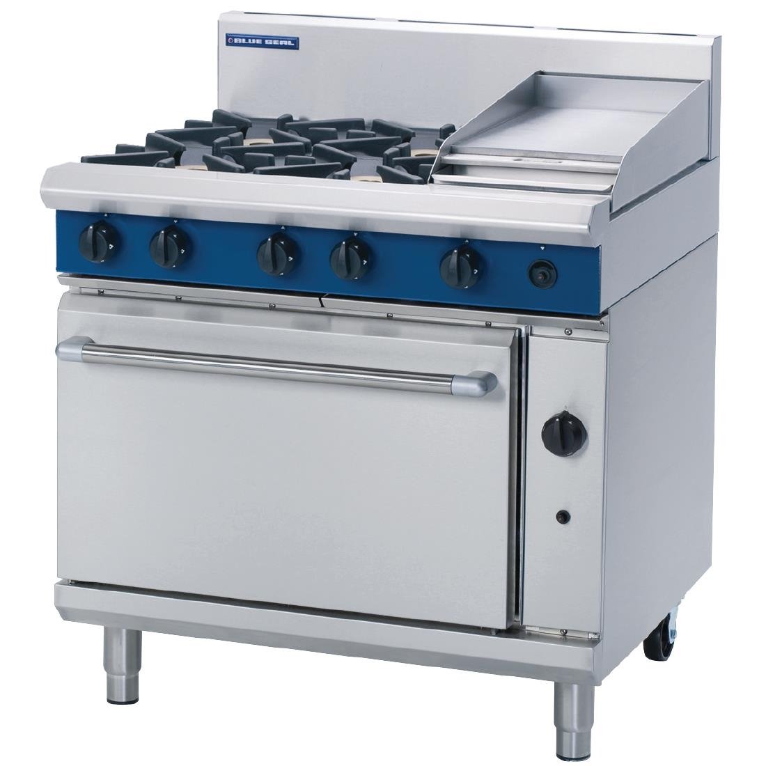 Blue Seal by Moffat 900mm Oven Range with 4 Burners and Griddle LPG G506C • PAS-GR796-P