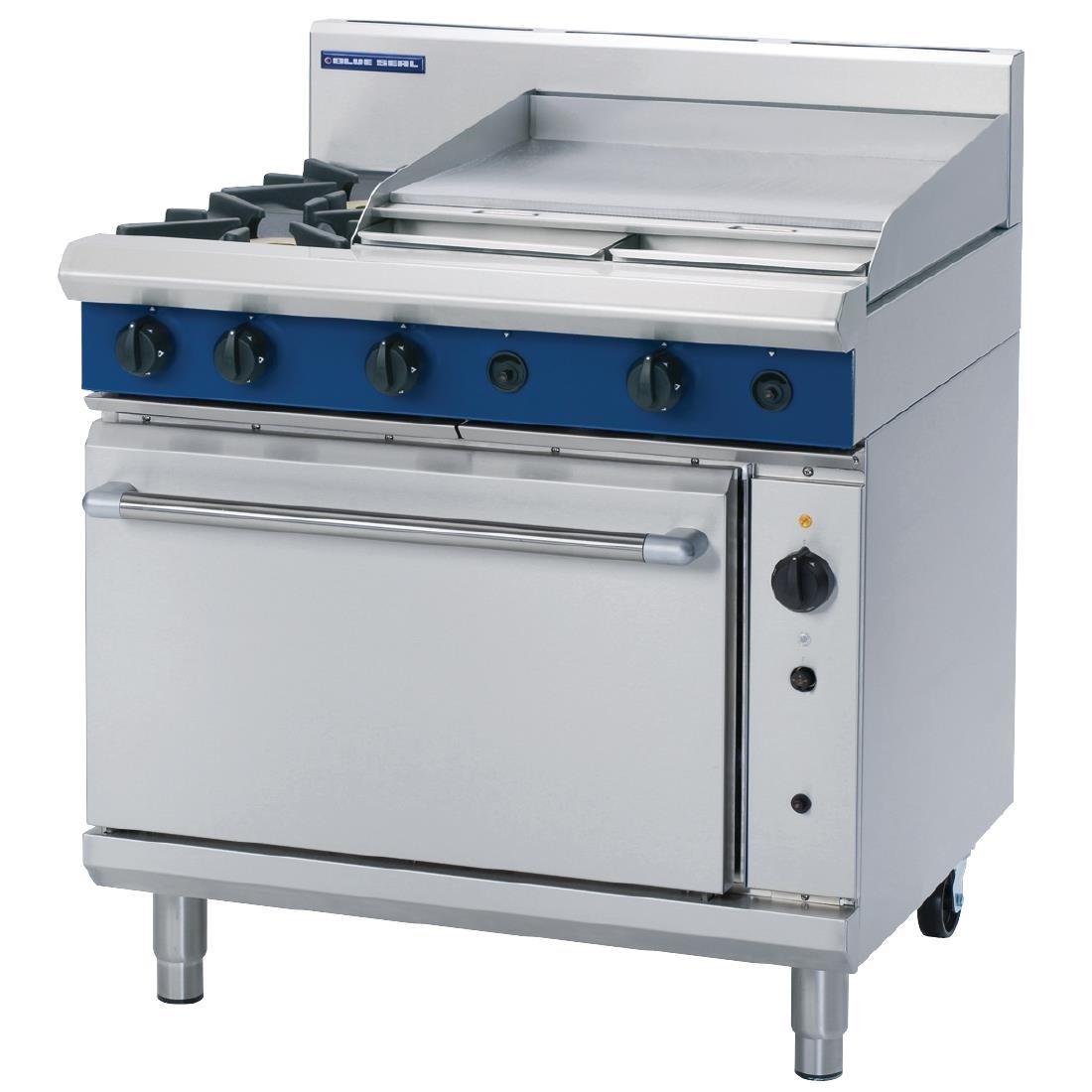 Blue Seal by Moffat 900mm Convection Oven Range with 2 Burners and Griddle LPG G56B • PAS-GR804-P