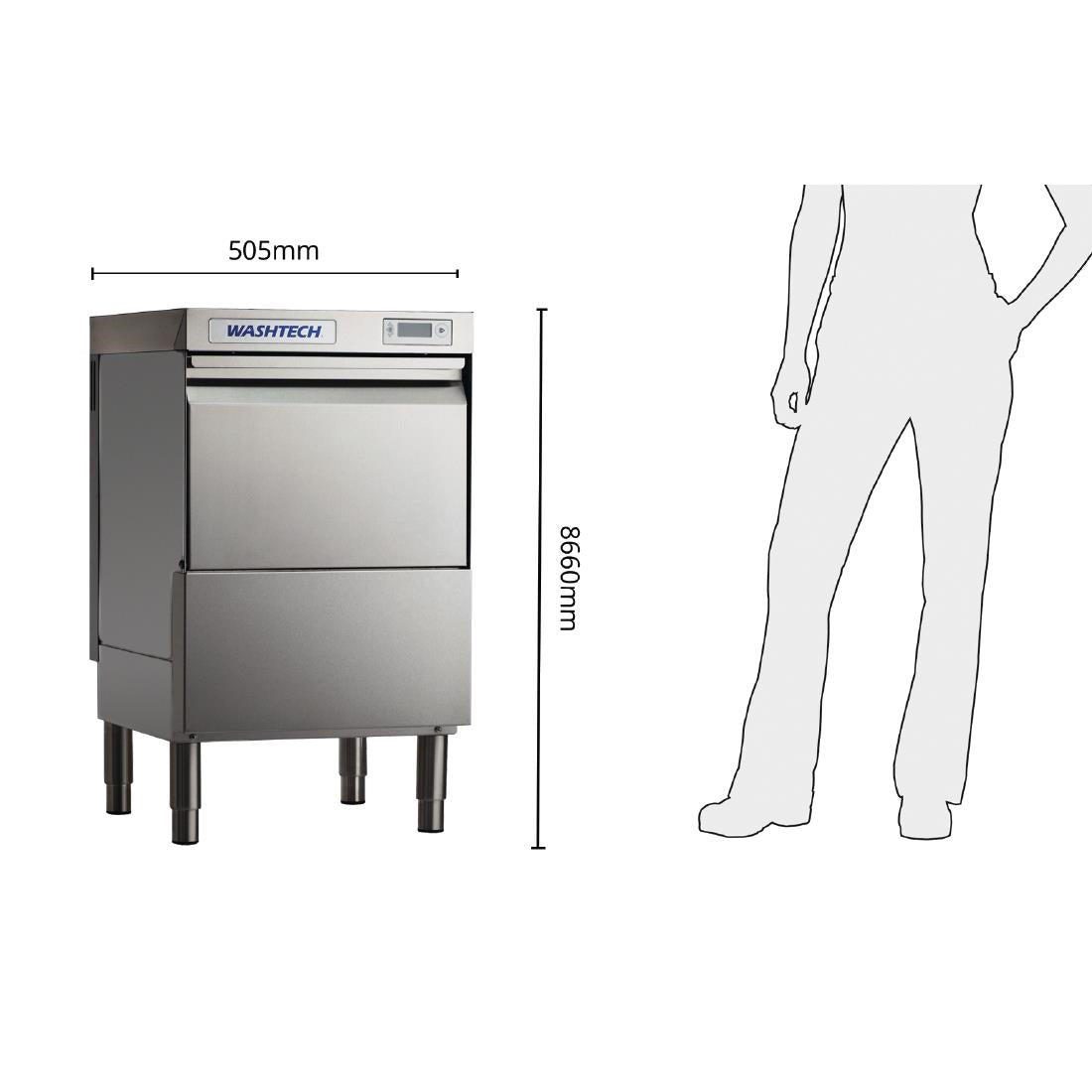 Washtech by Moffat Undercounter Glasswasher and Light Duty Dishwasher GM • PAS-GR911