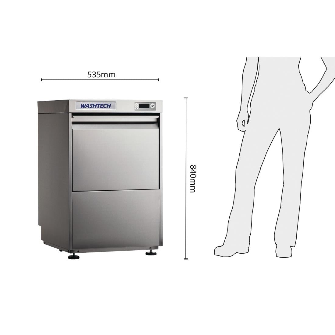 Washtech by Moffat Undercounter Glasswasher and Light Duty Dishwasher GL • PAS-GR912