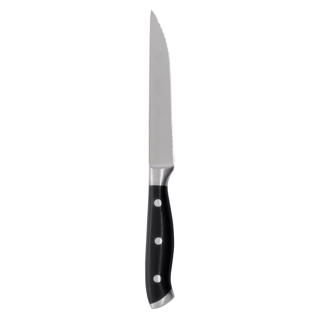 Olympia Premium Riveted Steak Knives with Black ABS Handles (6 Pack) • PAS-GR919