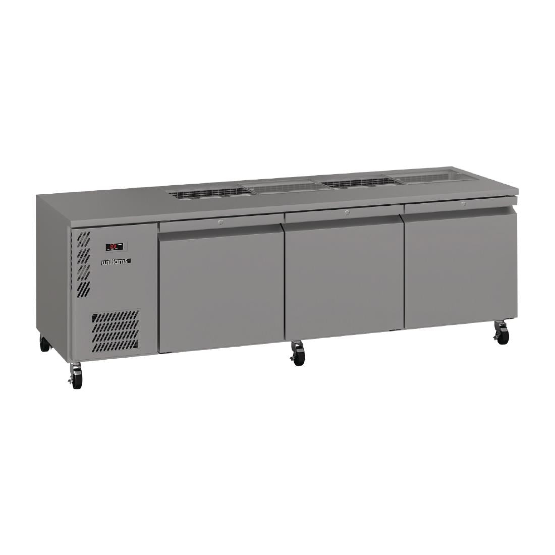 Williams Emerald Three Door Counter Fridge HE3USSBA St/St - 900Ltr (Direct) • PAS-GT597