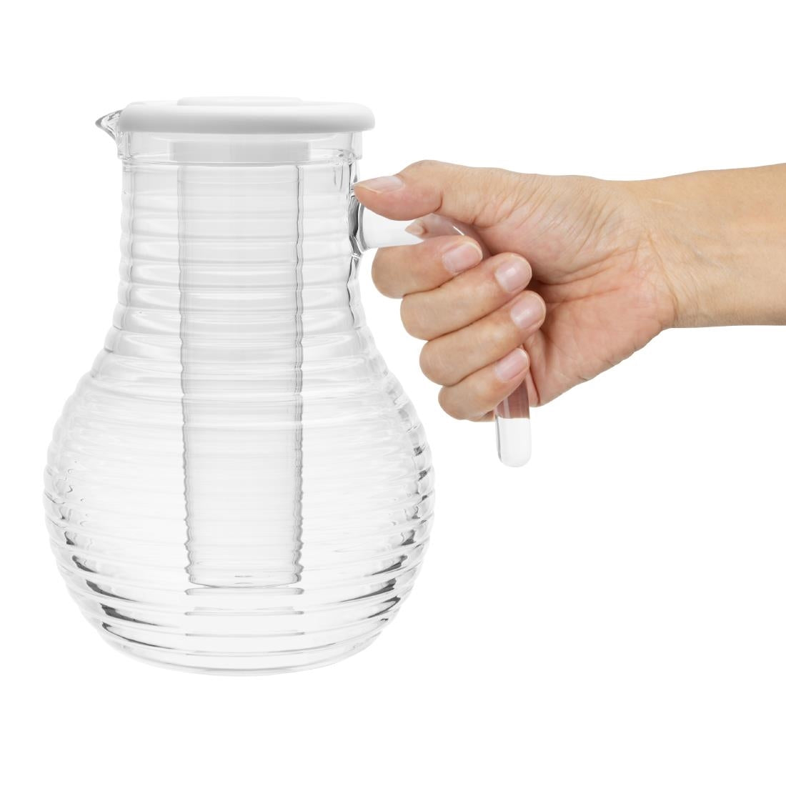 Olympia Kristallon Jug With Cooling Tube Polycarbonate Ridged - 1600ml • PAS-HC357