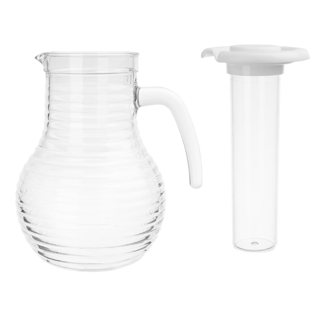 Olympia Kristallon Jug With Cooling Tube Polycarbonate Ridged - 1600ml • PAS-HC357