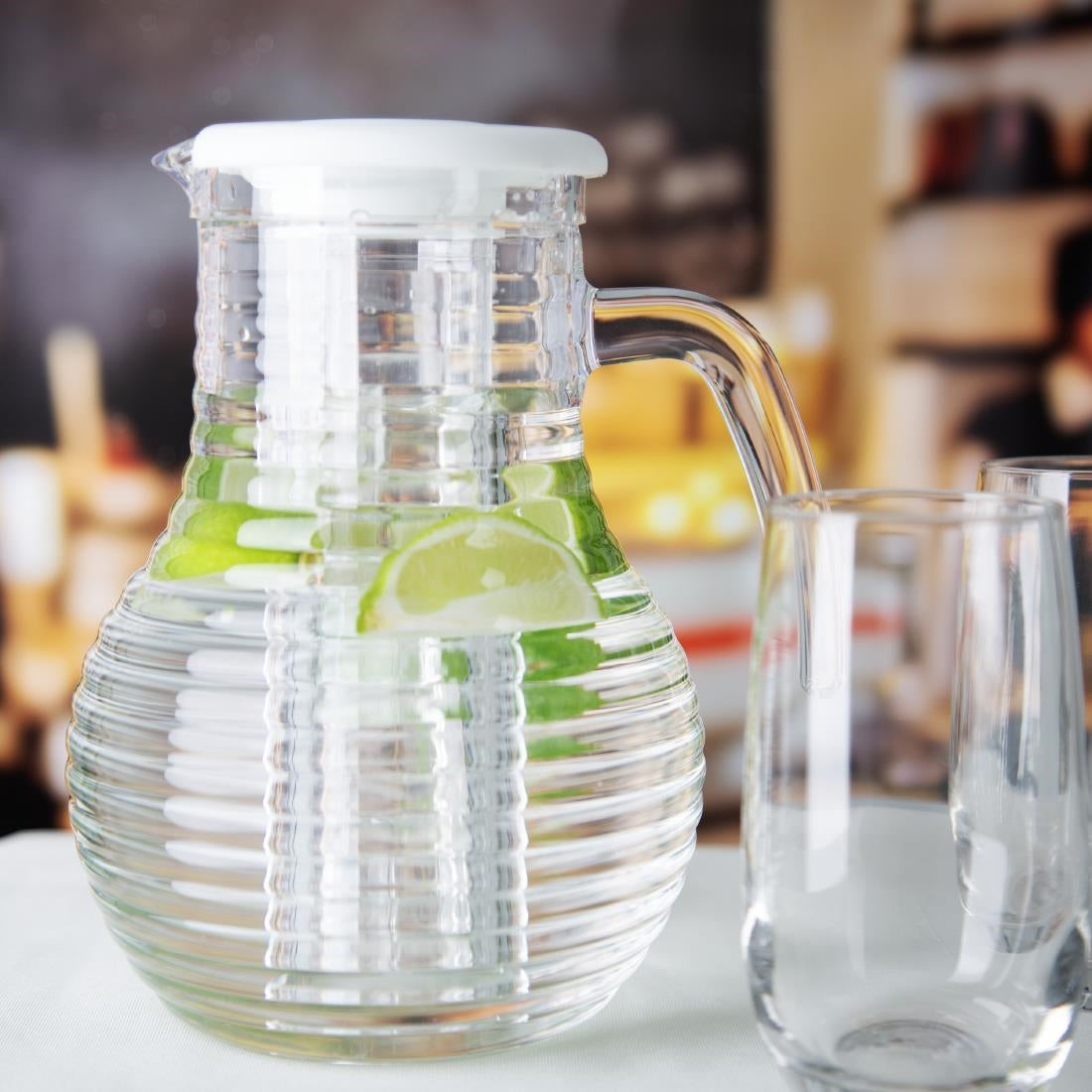 Olympia Kristallon Jug With Cooling Tube Polycarbonate Ridged - 1600ml • PAS-HC357