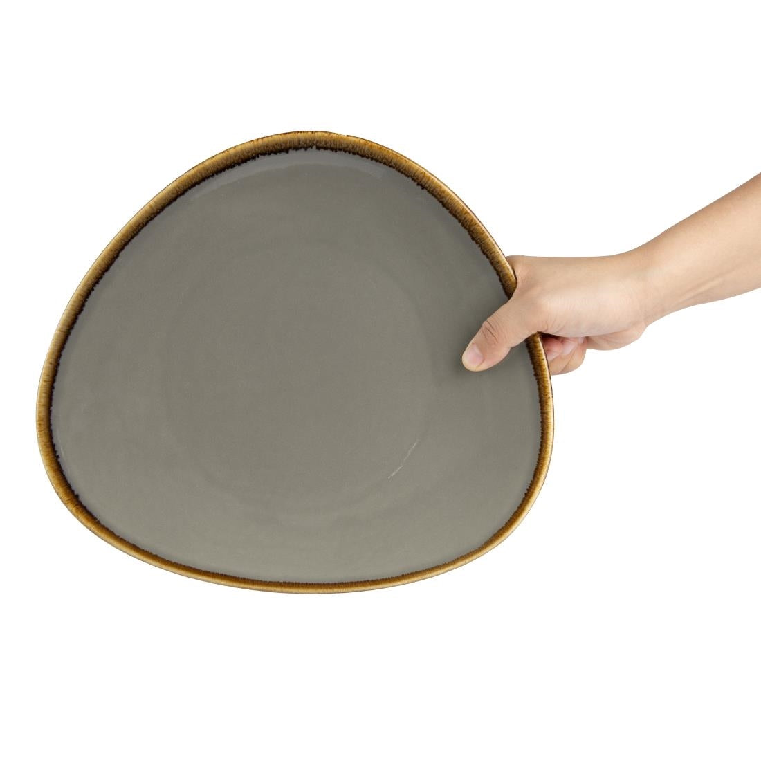 Olympia Kiln Smoke Tri Plate - 280mm 11" (4 Pack) • PAS-HC385